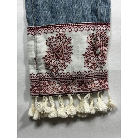 Pilcro & The Letterpress Women's Hyphen Tassel Straight Jeans - Sz 25 (30x26.5) - Picture 2 of 7